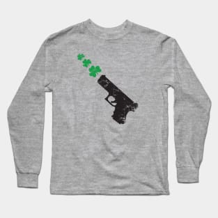 Gun shooting Shamrocks Long Sleeve T-Shirt